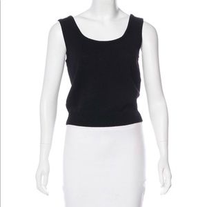 St. John sleeveless knit top with scoop neckline